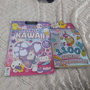 Totally Kawaii Scented Sticker Coloring Book - Pink And Sticker Book Lot